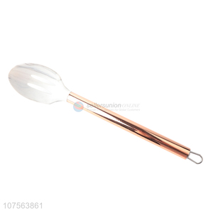 New arrival gold stainless steel handle marbling silicone slotted spoon