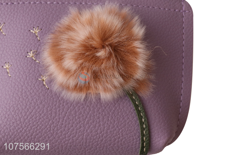 High quality creative fluffy pu leather coin purse coin bag