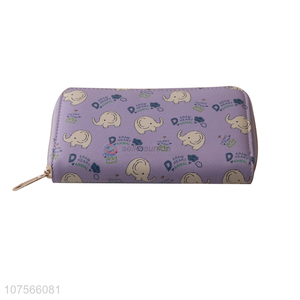 Hot selling newest ladies long wallet pu leather purse wallet