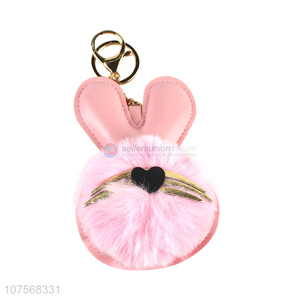 Hot products rabbit hair ball key chain faux fur ball bag pendants