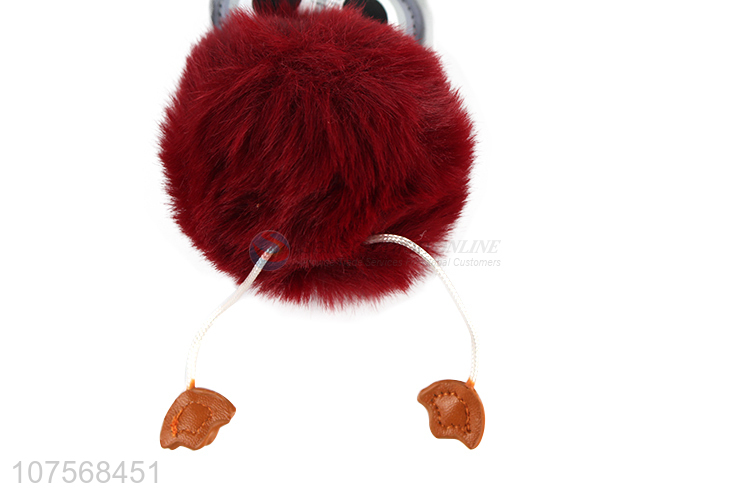 Factory price plush bag pendant pom pom key chain owl key chain