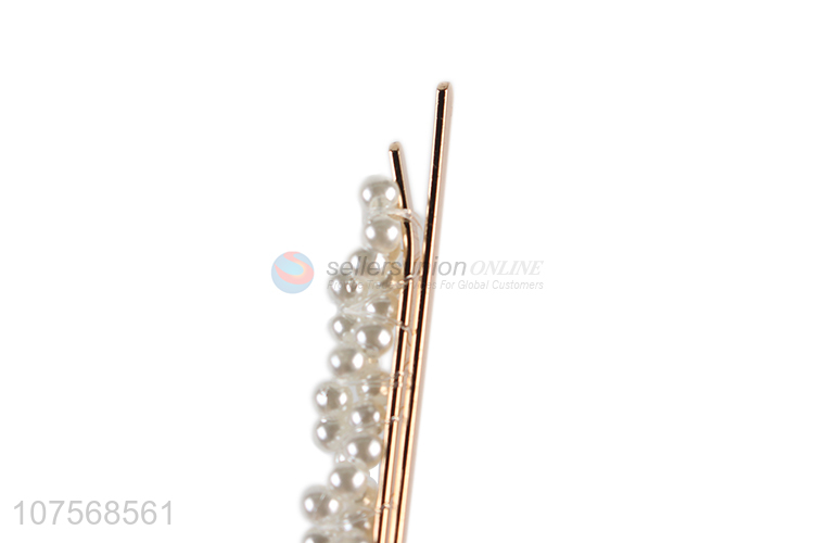 High quality fashion pearl hairpins bb clip bangs clip pearl hair accessories