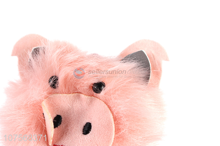 Bottom price fluffy piggy key chain fluffy faux fur ball bag pendants