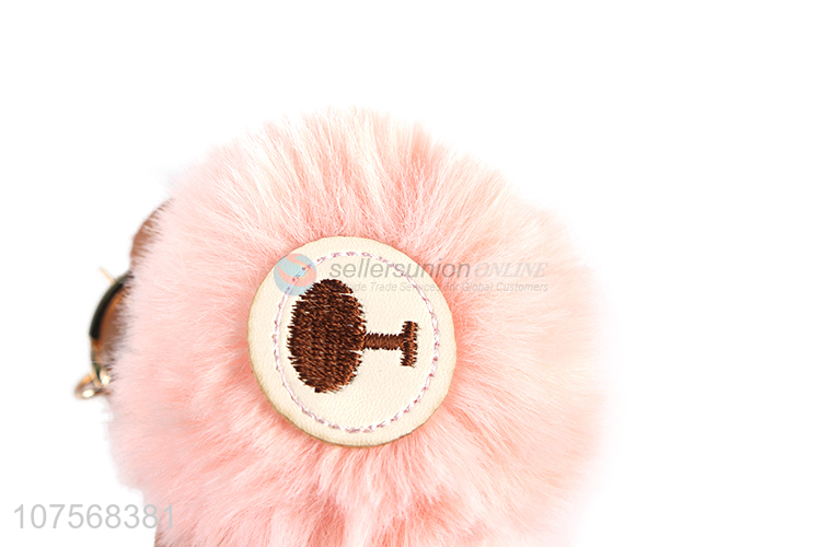 Excellent quality bear hair ball key chain faux fur ball bag pendants