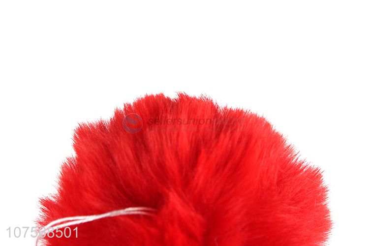 China manufacturer fluffy faux fur key chain pom pom key rings