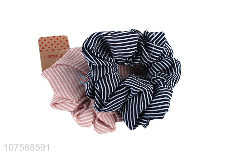 Most popular stripe pattern hair scrunchie hair ties fashion hair accessories