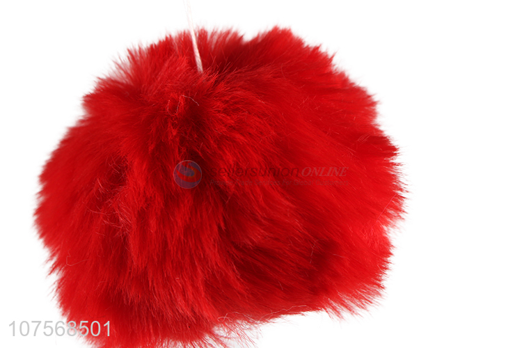 China manufacturer fluffy faux fur key chain pom pom key rings