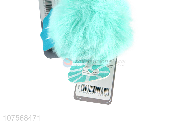 Low price fashion sea horse key chains plush key chain fur ball pendants