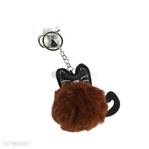 New arrival fluffy cat key chain fluffy faux fur ball bag pendants