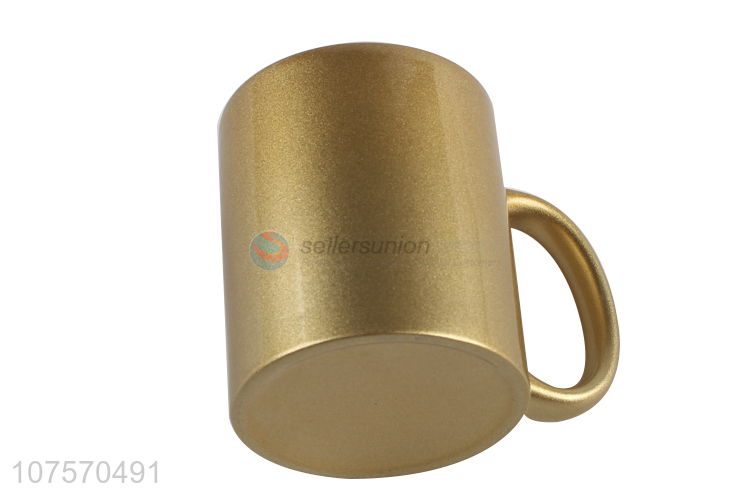 Customized 11oz golden sublimation glittering mug ceramic pearl cup