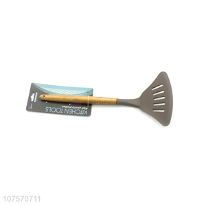 New <em>Kitchenware</em> <em>Silicone</em> Slotted Turner Spatula With Bamboo Handle