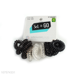 Promotional women girls hair accessories telephone wire hair rings