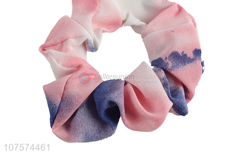 Wholesale color gradient design polyester hair scrunchies fashion headwear