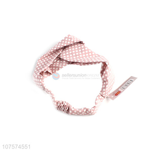 Hot sale fashionable polka dot headband elastic hairband for female