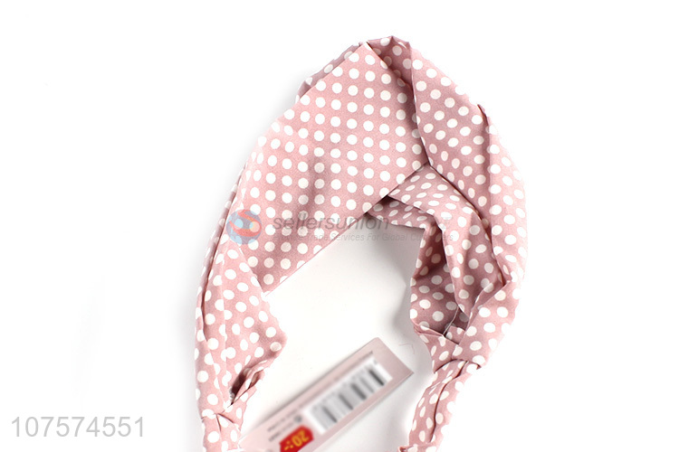 Hot sale fashionable polka dot headband elastic hairband for female