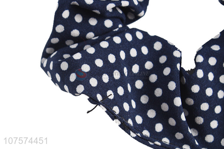 Factory direct sale trendy polka dot hair scrunchies ponytail holder for girls