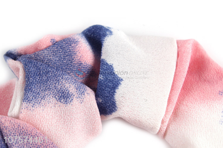 Wholesale color gradient design polyester hair scrunchies fashion headwear