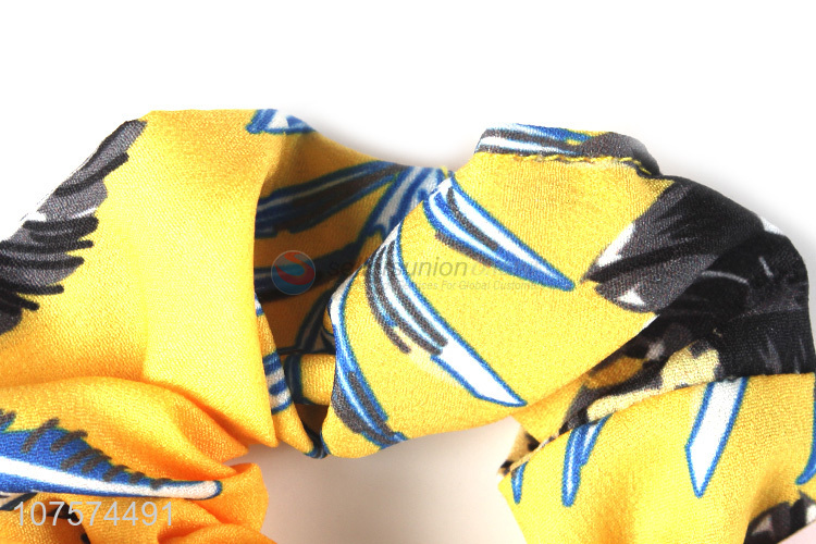Hot selling fancy design polyester hair scrunchies elastic ponytail holder