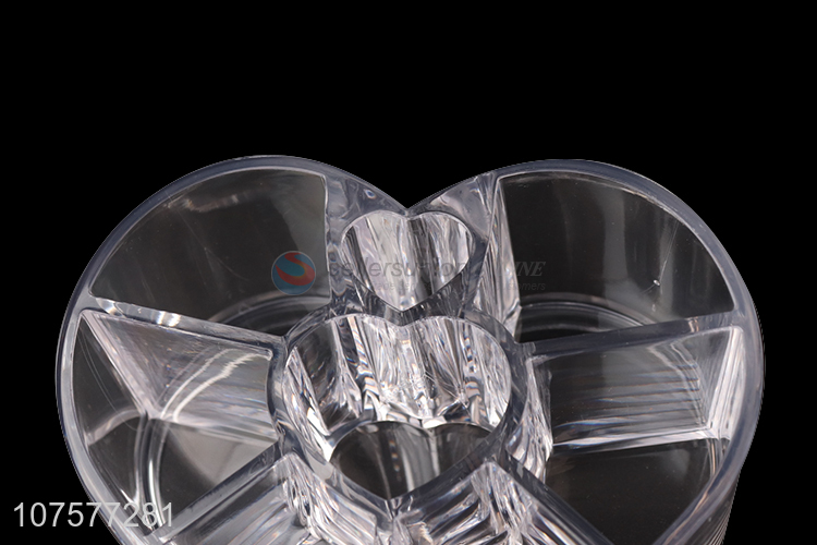 Wholesale Heart Shape Design Clear Plastic Cosmetic Organizer