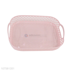 Popular Rectangle Plastic Storage Basket With Handle