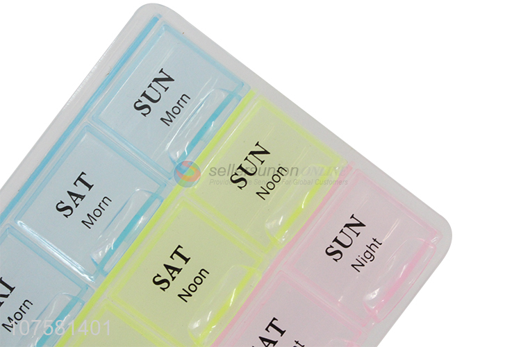 Portable Weekly Pill Box Pill Organizer Storage Box