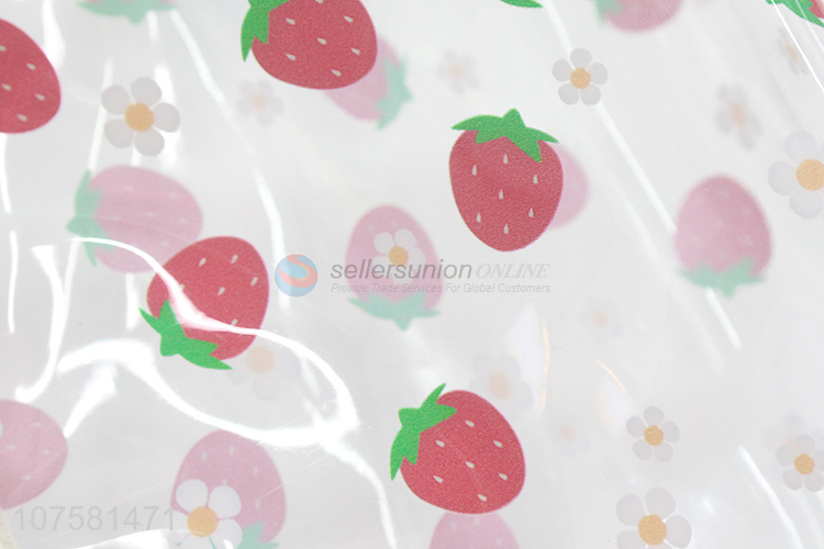 Best selling strawberry printed pvc wash bag toiletry makeup bag
