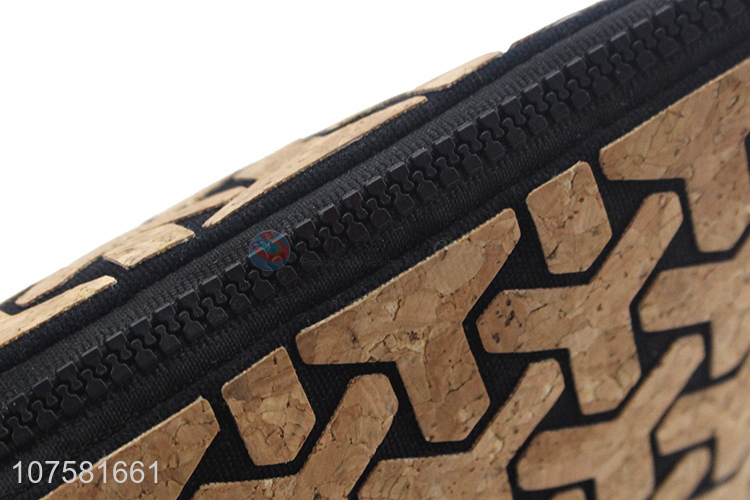 New arrival ladies handbag natural cork makeup bag cosmetic pouch