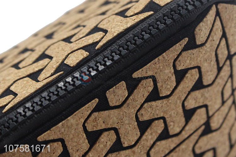 Hot sale creative cork travel wash toiletry makeup bag