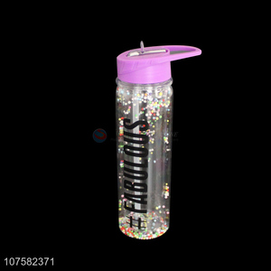 Portable Plastic Straw Bottle Fashion Water Bottle