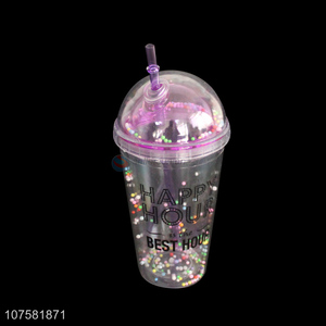 New Style Colored Beads Straw Cup Plastic Cup