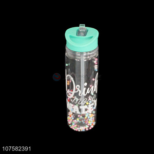 Good Sale Transparent Water Bottle Portable Straw Bottle