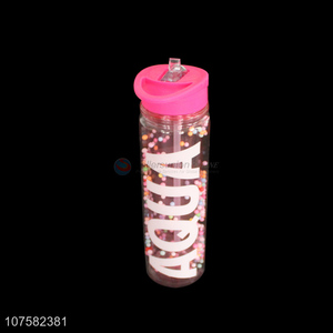 Hot Sale Plastic Straw Bottle Portable Water Bottle