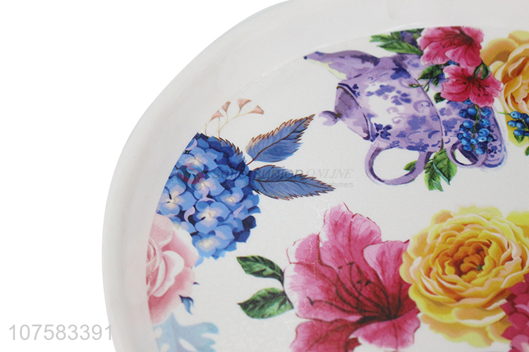 Wholesale Fashion Printing Round Plastic Tray Serving Tray