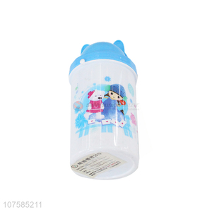 Cartoon Design Plastic Water Bottle Baby Straw Bottle