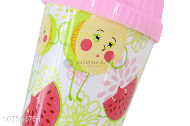 Cartoon Printing Plastic Water Bottle Fashion Straw Cup
