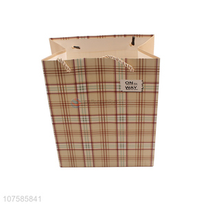Custom Plaid Pattern Gift Bag Cheap Paper Hand Bag