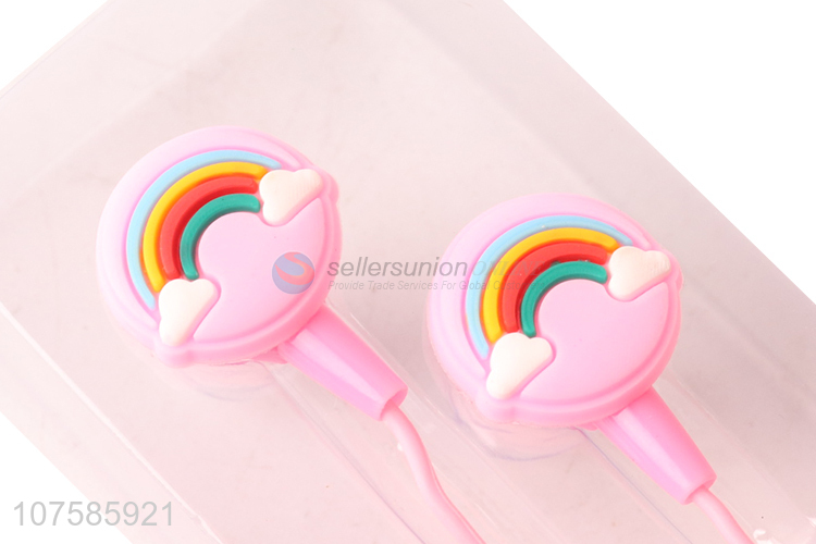 Best selling rainbow stereo music earphones for mobile phones tablets