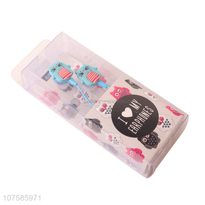 Promotional cute owl universal handsfree in ear headphone music earphones
