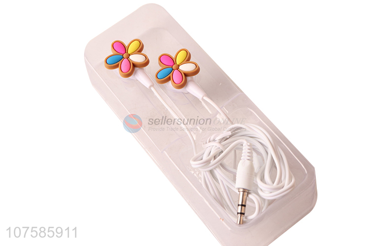 Good quality 3.5mm stereo wired earphones flower in-ear earphones