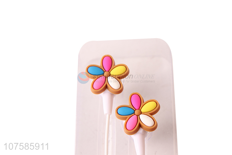 Good quality 3.5mm stereo wired earphones flower in-ear earphones