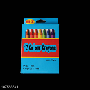 Hot Selling Art Drawing 12 Colors Non-Toxic Wax Crayons
