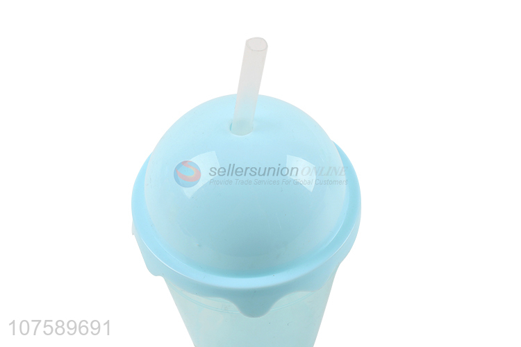 Fashion Colorful Water Cup Cute Juice Cup With Straw