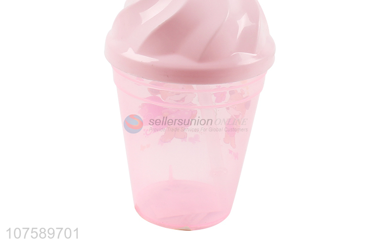 Wholesale Cartoon Pattern Plastic Water Cup Straw Cup