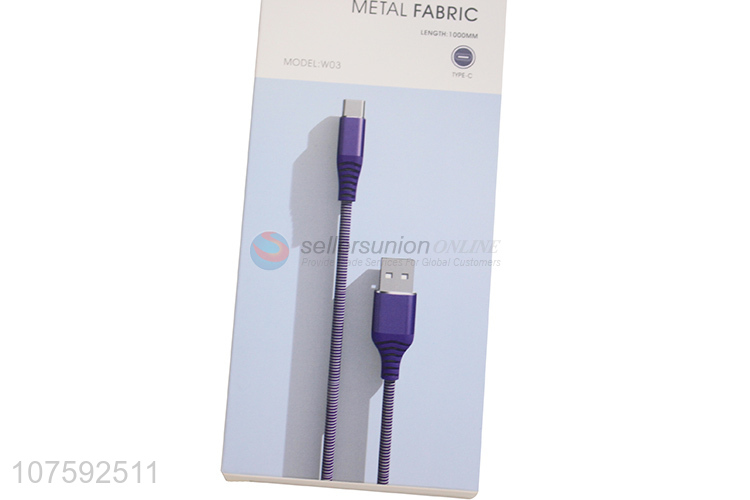 Creative Design Metal Fabric USB Cable Charging Data Cable