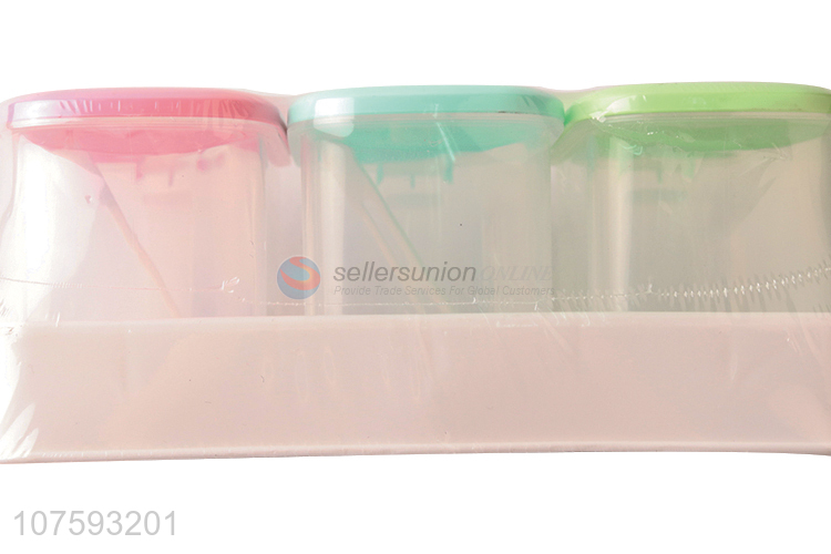 New arrival plastic condiment pot plastic seasoning box set