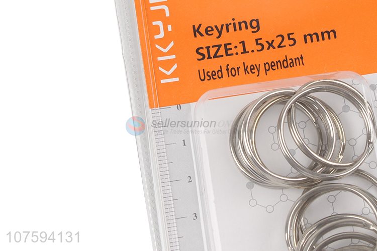 Wholesale premium 25mm nickel plating split ring iron key ring
