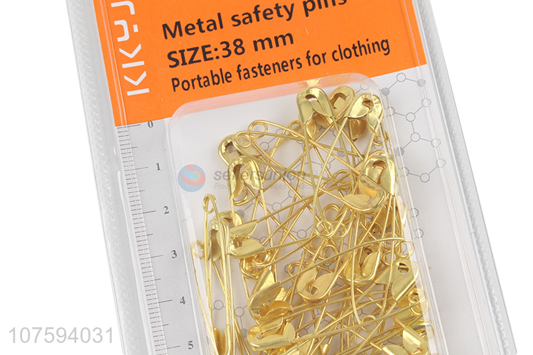 Low price 38mm gold metal safety pins clothing accessories