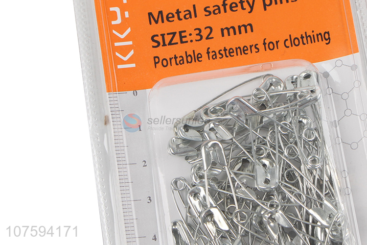 Suitable price 32mm silver metal safety pins garment accessories