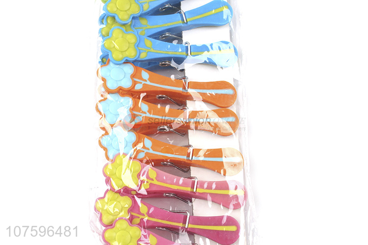 Top Selling Flowers Printing Colorful Clothespins Fashion Clothes Pegs