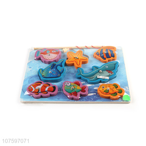 New products educational woooden magnetic fishing puzzle toys for toddlers